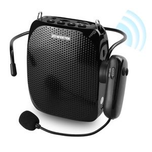 Voice Amplifier with UHF Wireless Microphone Headset Portable Rechargeable PA